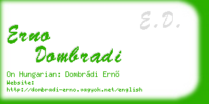 erno dombradi business card