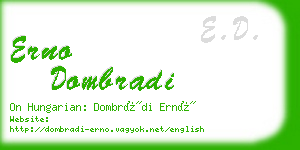 erno dombradi business card